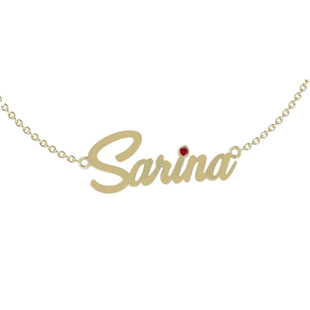 Name Necklace with Gemstone - Thenetjeweler