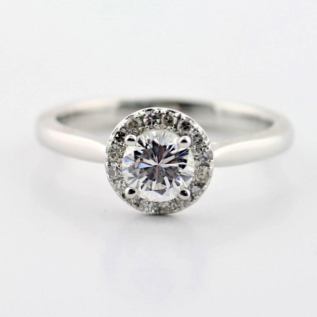 Platinum Diamond Halo Engagement Ring - Thenetjeweler