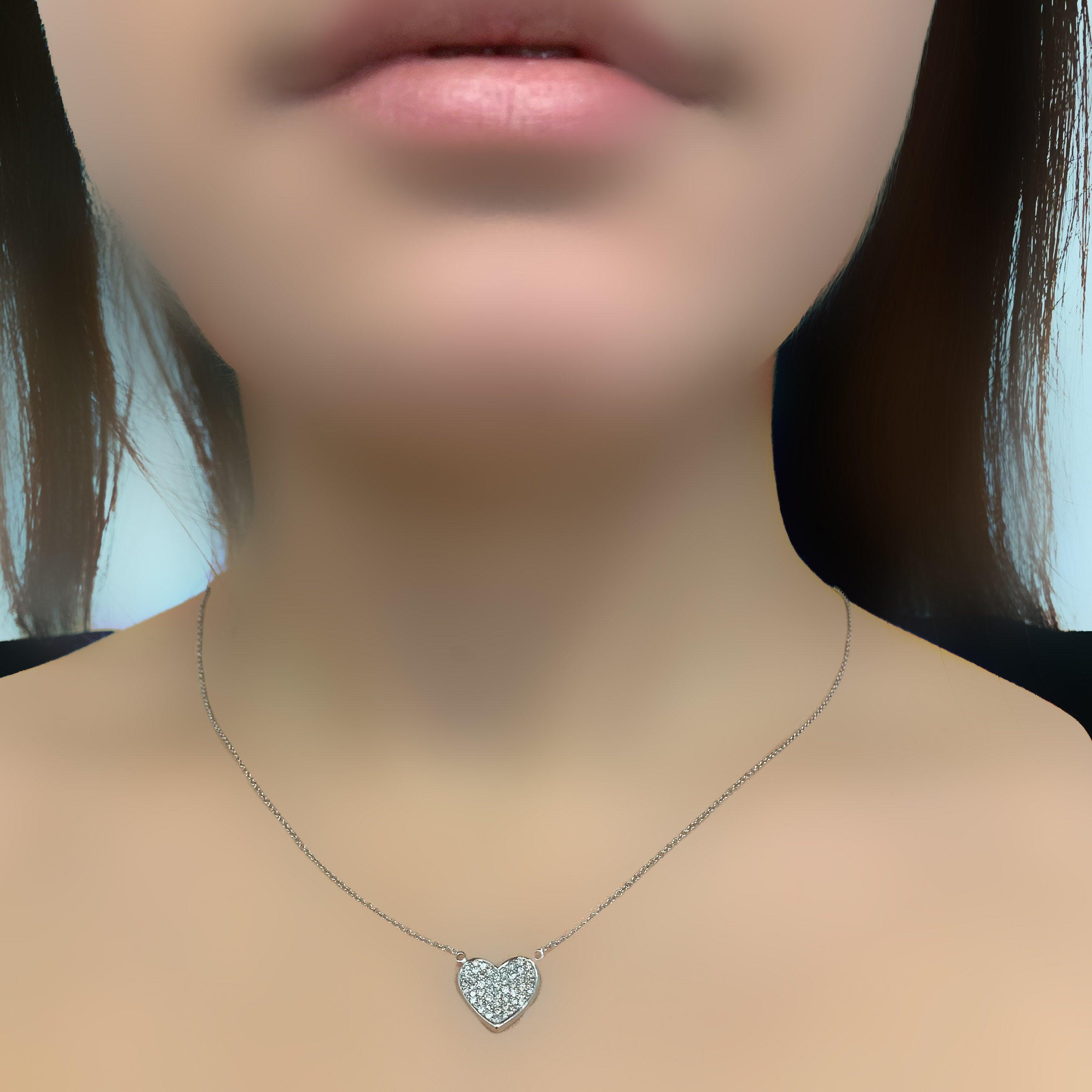 Diamond heart pendant necklace (1/2 ct. t.w.) - Thenetjeweler