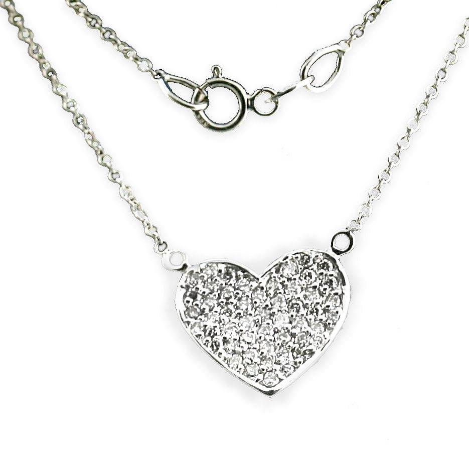 Diamond heart pendant necklace (1/2 ct. t.w.) - Thenetjeweler