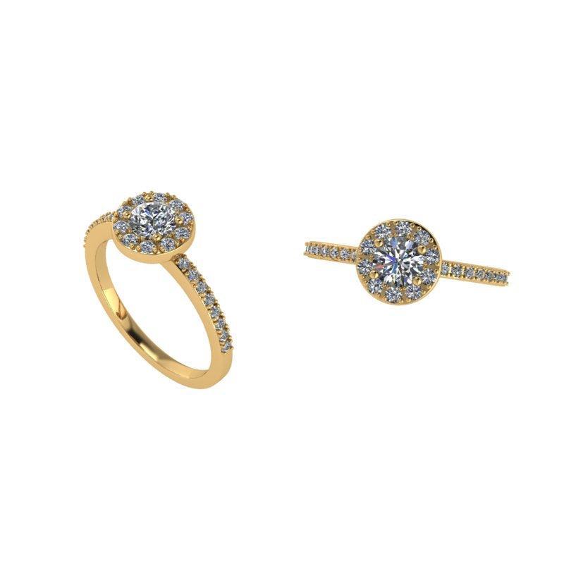 Round Lab Diamond Halo Diamond Engagement Ring 0.58 ct. tw. - Thenetjeweler