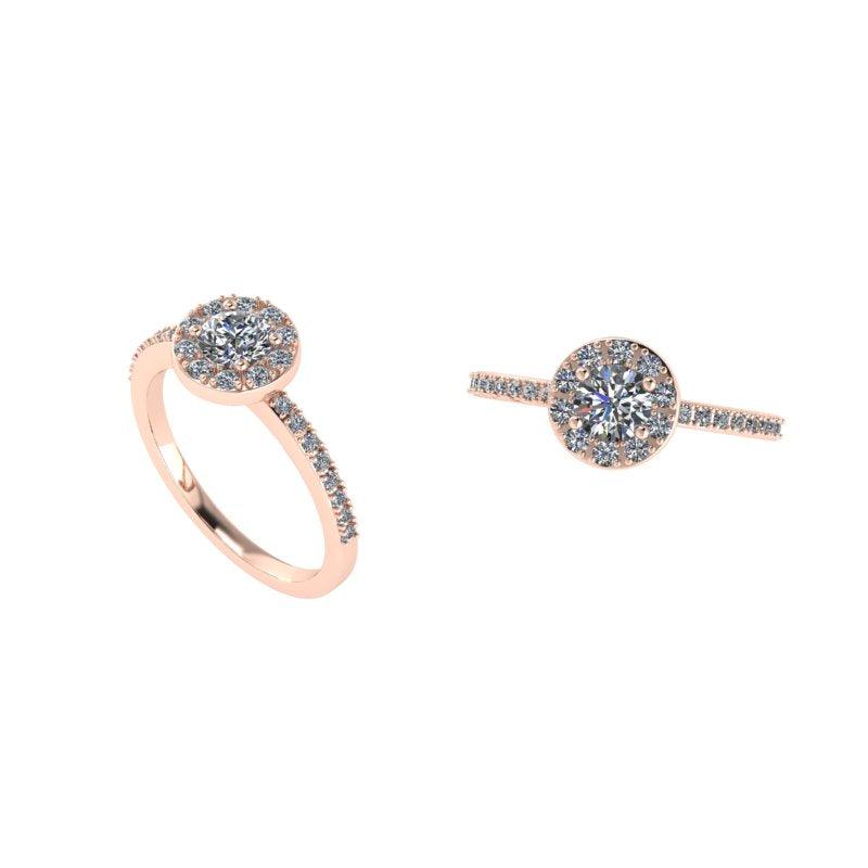 Round Lab Diamond Halo Diamond Engagement Ring 0.58 ct. tw. - Thenetjeweler