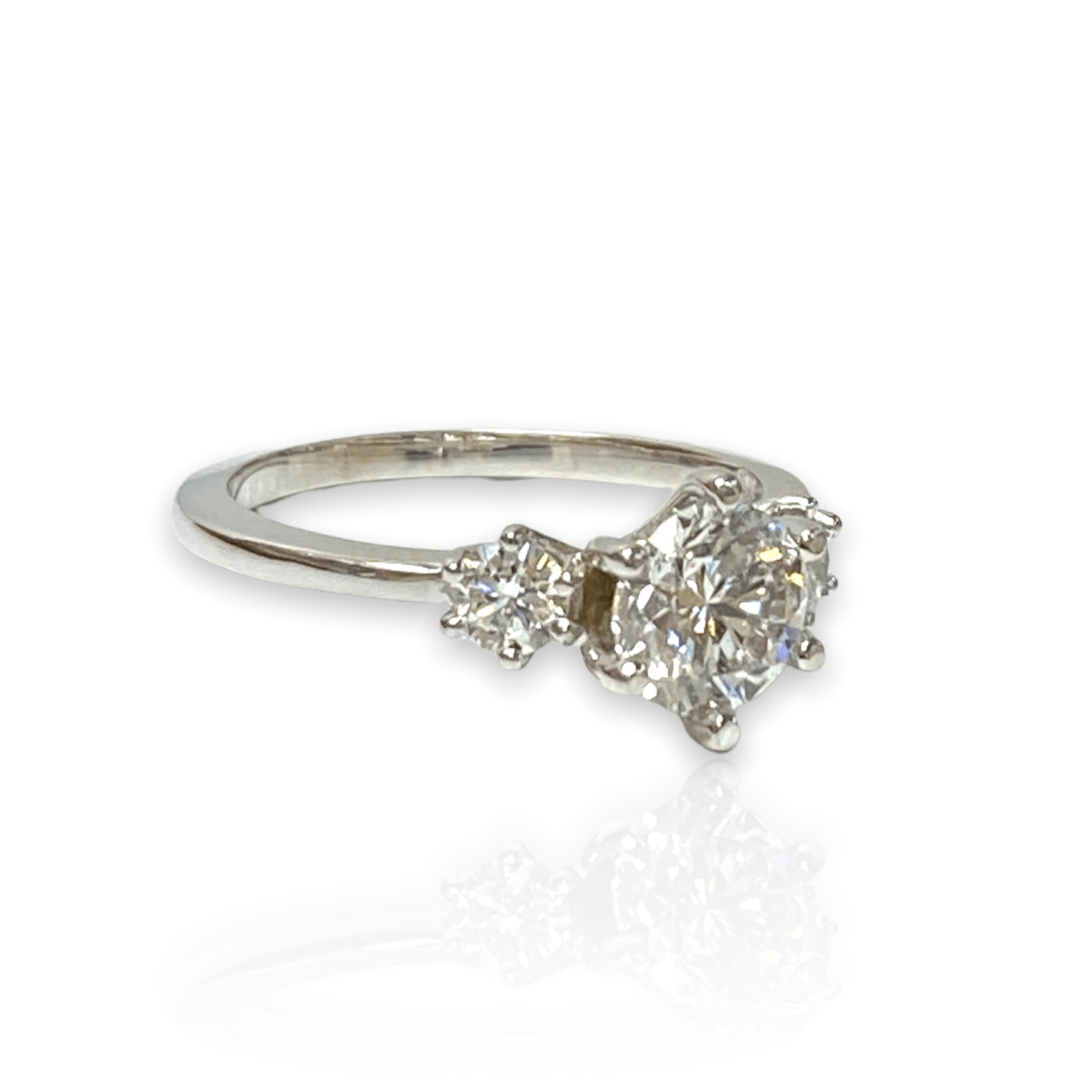 1.80 CTW Round Diamond 6-Prong Three-Stone Engagement Ring - Thenetjeweler