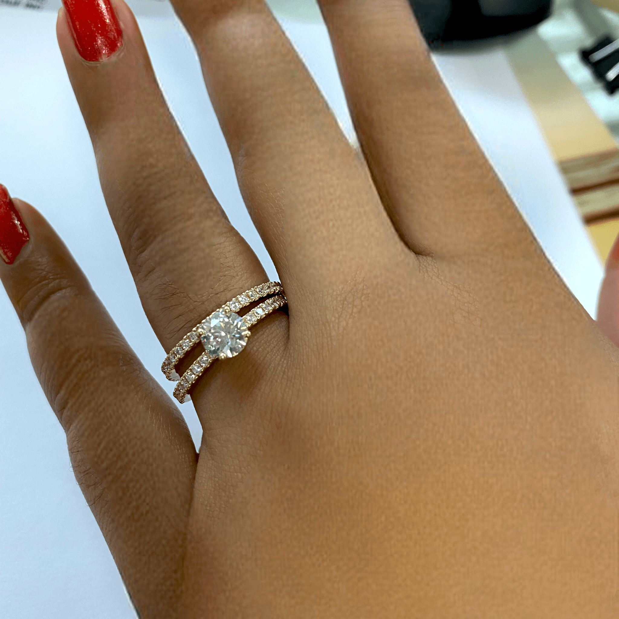 Yellow gold solitaire hot sale wedding set