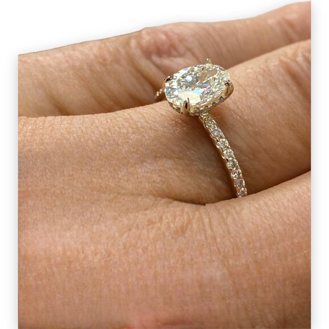 Oval Diamond Hidden Halo Engagement ring - Thenetjeweler