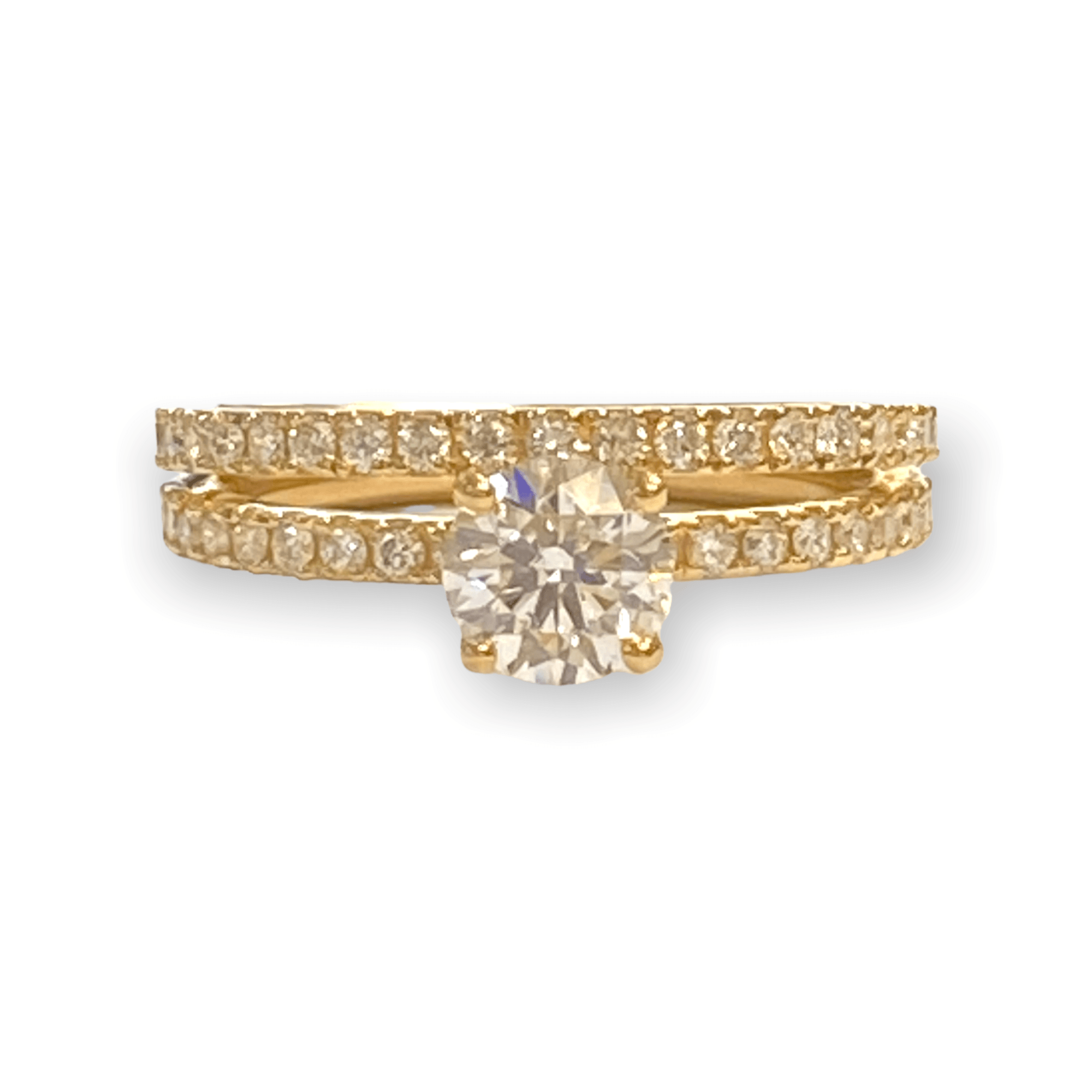 14K Yellow Gold 1.00 carat Diamond Bridal Set - Thenetjeweler