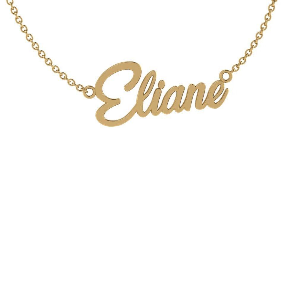 Name Necklace Elaine in Yellow Gold - Thenetjeweler