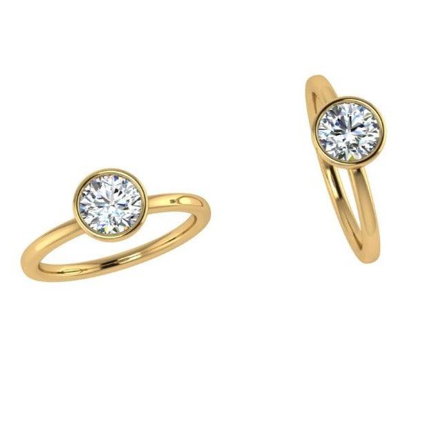 Bezel Set Diamond Solitaire Engagement Ring - Thenetjeweler