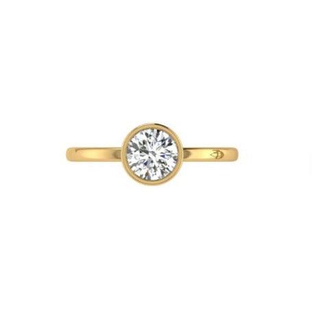 Bezel Set Diamond Solitaire Engagement Ring - Thenetjeweler