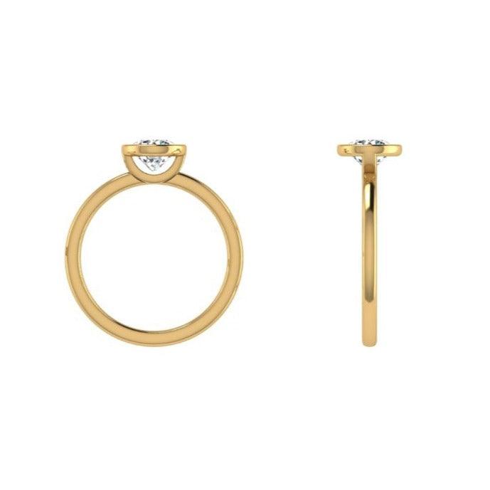 Bezel Set Diamond Solitaire Engagement Ring - Thenetjeweler