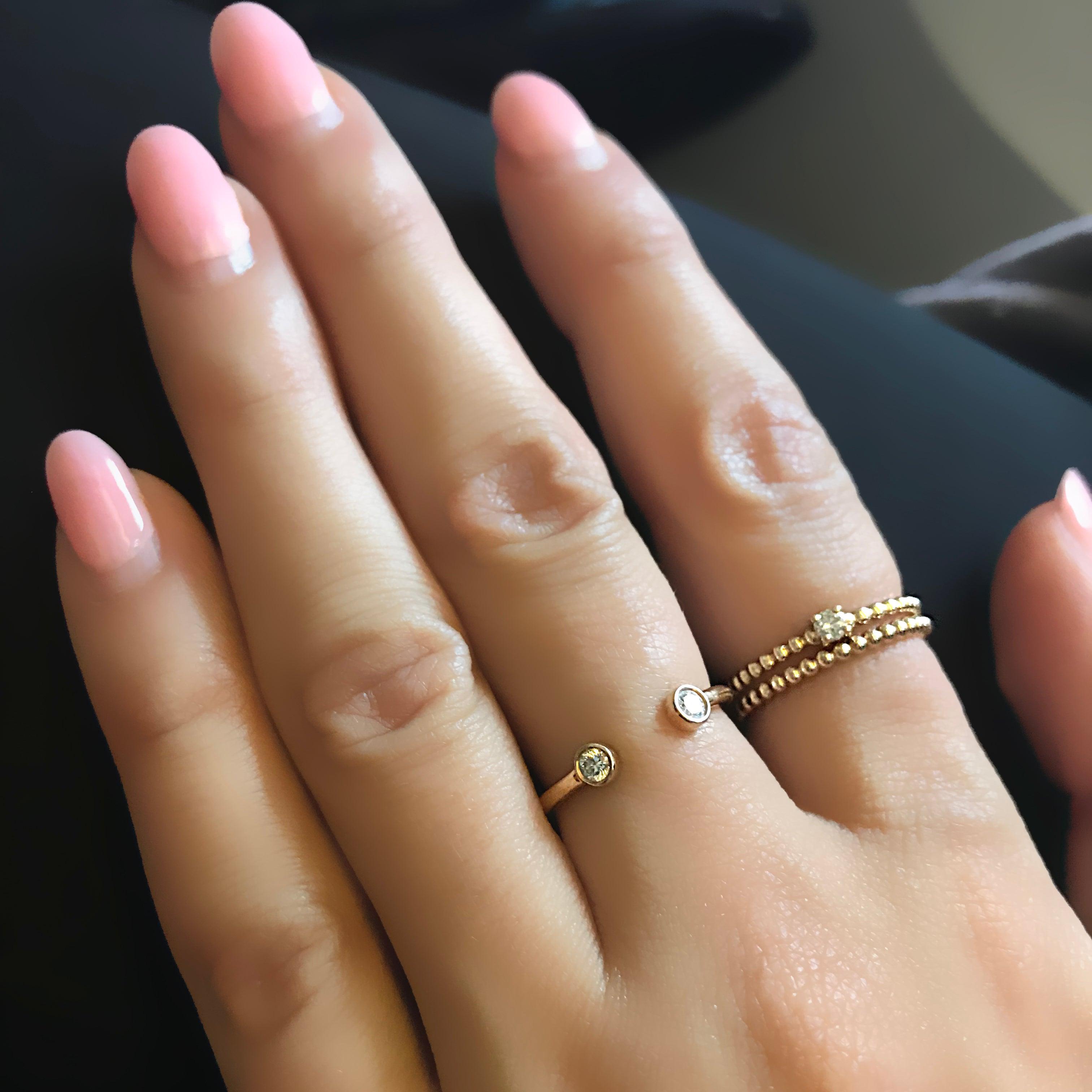 Diamonds Open Ring 14K Yellow Gold - Thenetjeweler