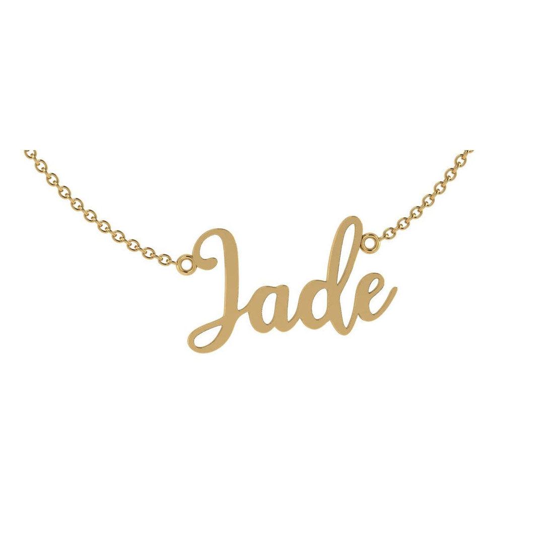 Personalized 14k Gold Name Necklace JADE - Thenetjeweler