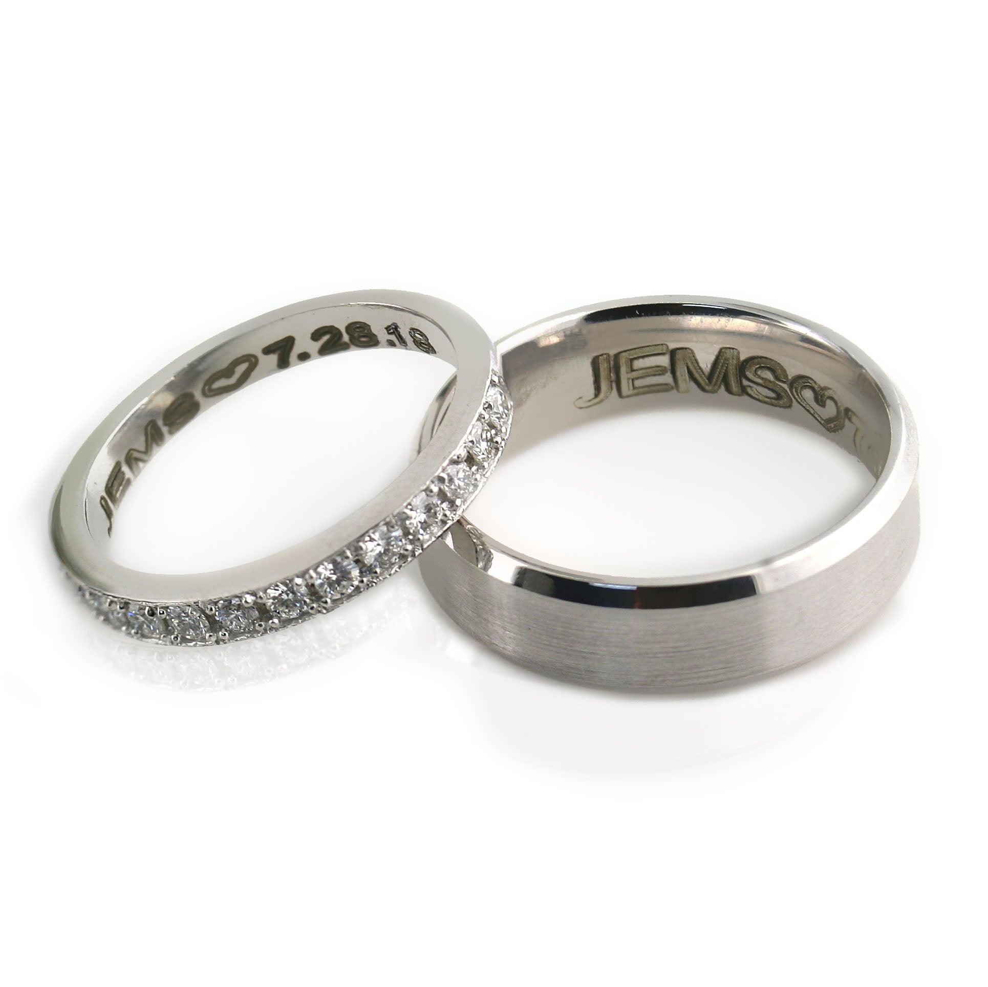 His and Hers Wedding Rings White Gold - Thenetjeweler
