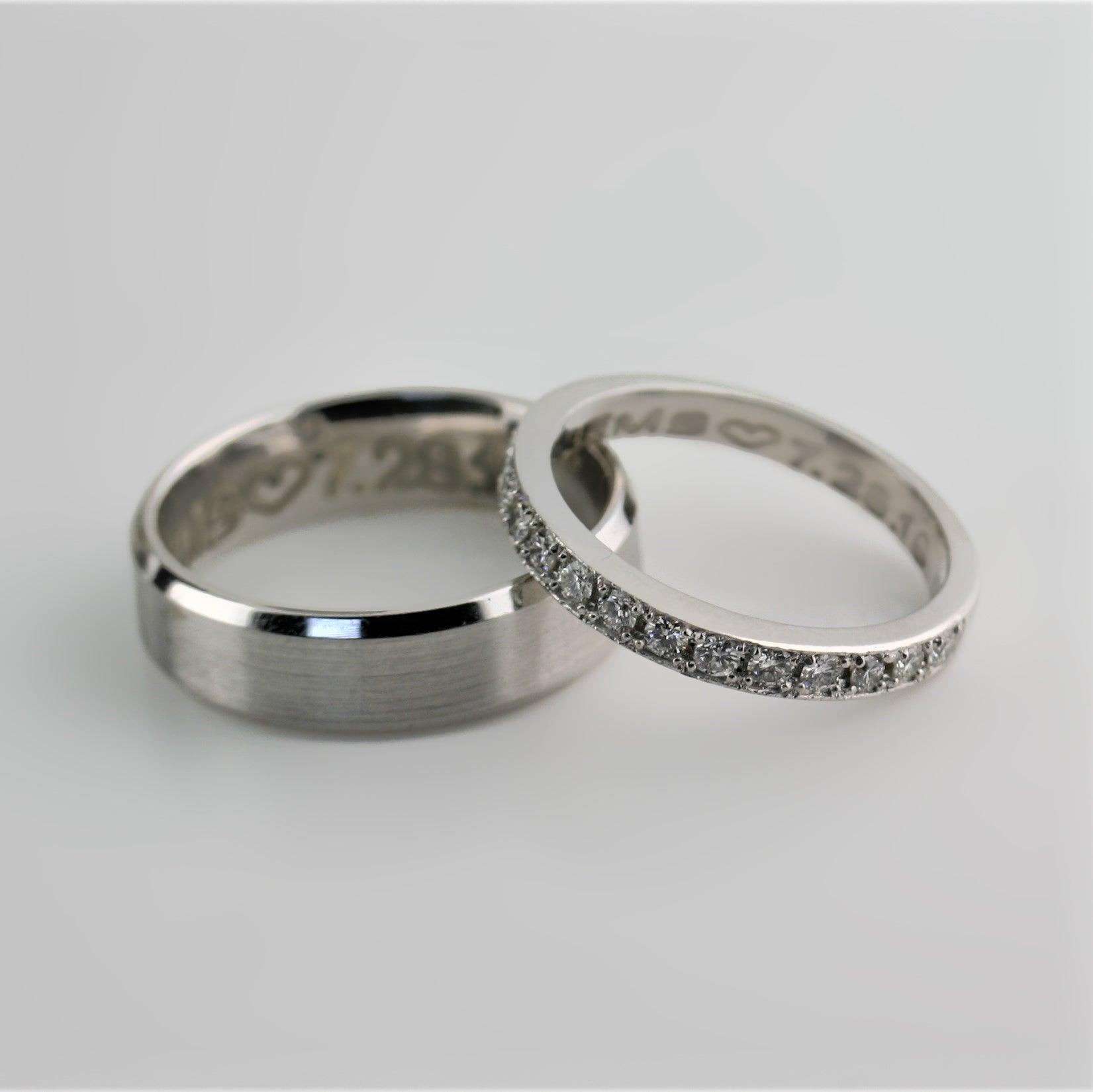 His and Hers Wedding Rings White Gold - Thenetjeweler
