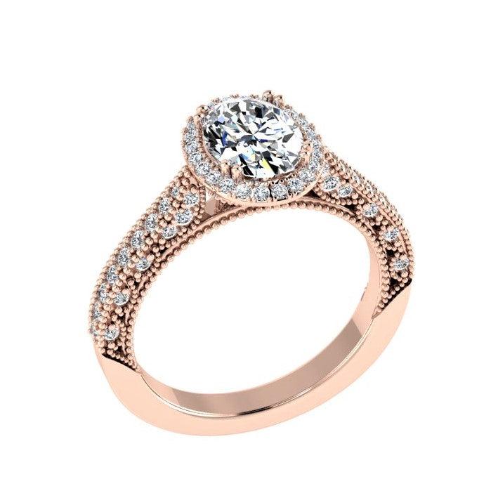 Milgrain Diamond Engagement Ring 18K Gold (0.36 CTW) - Thenetjeweler