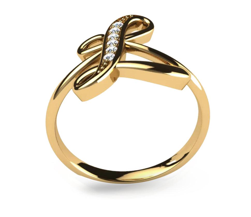 Diamond Initial Ring - Thenetjeweler