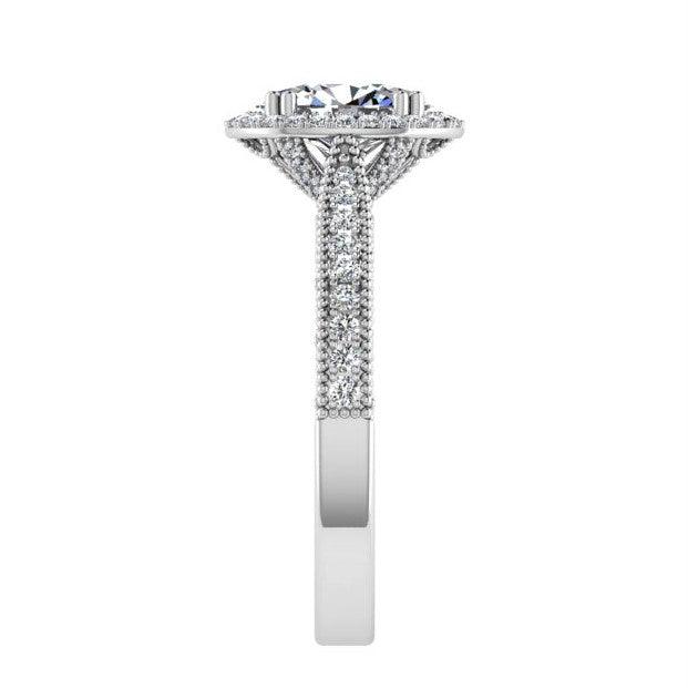 Milgrain Diamond Engagement Ring 18K Gold (0.36 CTW) - Thenetjeweler