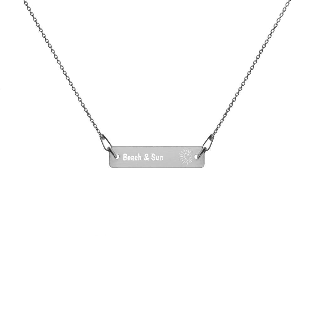 Engraved Gold Bar Chain Necklace - Thenetjeweler