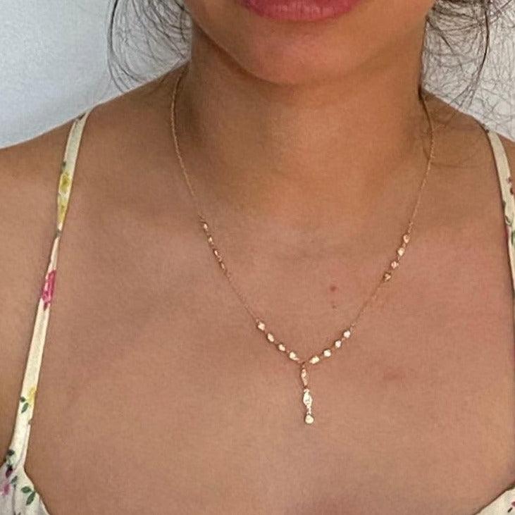 Custom jewelry Diamond Drop Necklace - Thenetjeweler