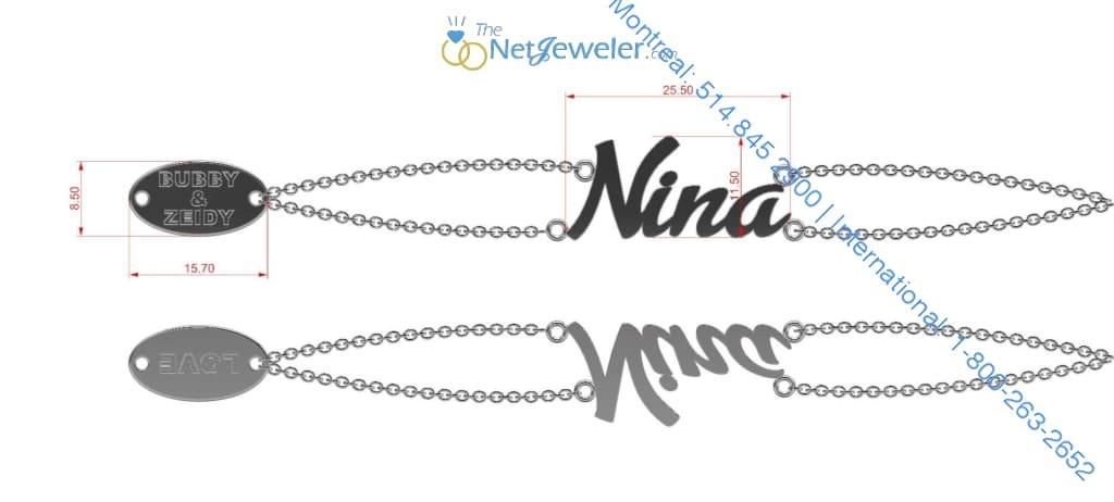 "Nina" Personalized Name Bracelet 10K Gold - Thenetjeweler