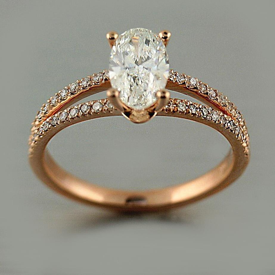 Oval Diamond Engagement Ring Rose Gold - Thenetjeweler