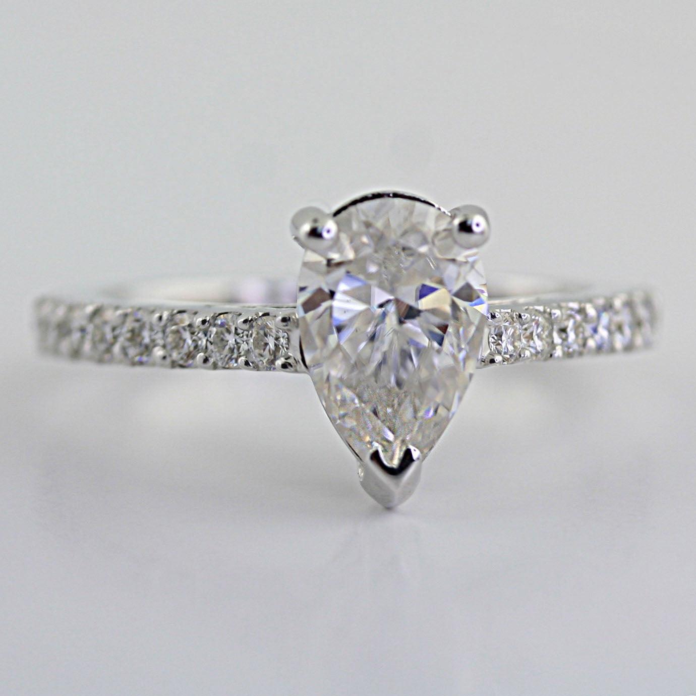 Pear Shaped Moissanite Engagement Ring - Thenetjeweler