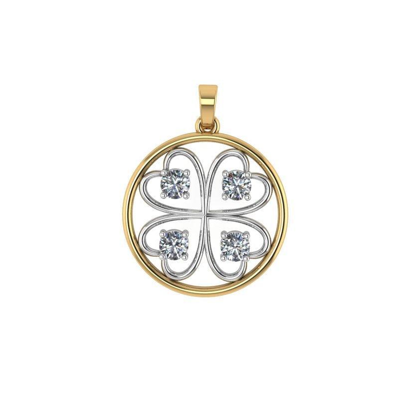Diamond Family pendant with four hearts - Thenetjeweler