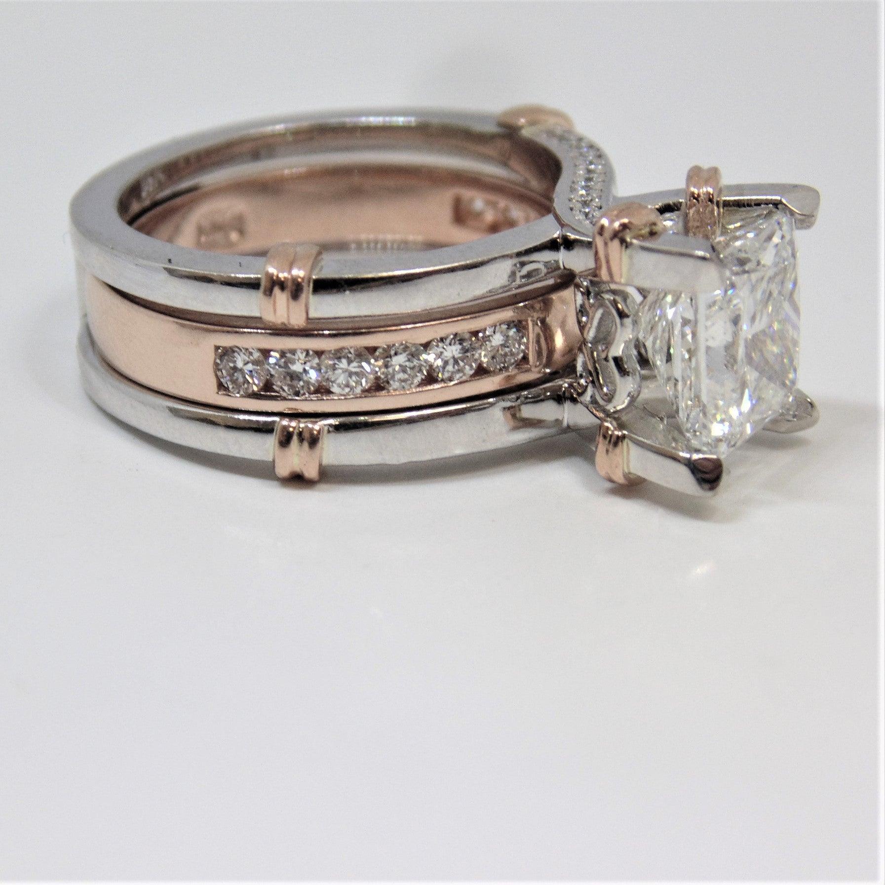 Princess cut Diamond Ring jacket Bridal Set - Thenetjeweler