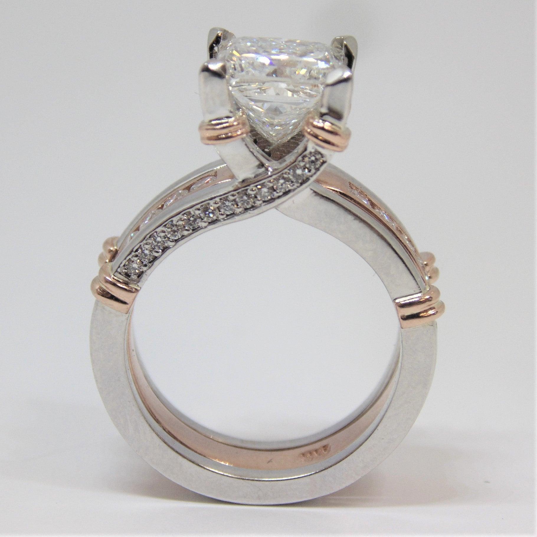 Princess cut Diamond Ring jacket Bridal Set - Thenetjeweler