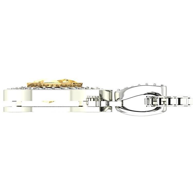 Pear Citrine Double Diamond Halo Pendant Necklace 14K White Gold - Thenetjeweler