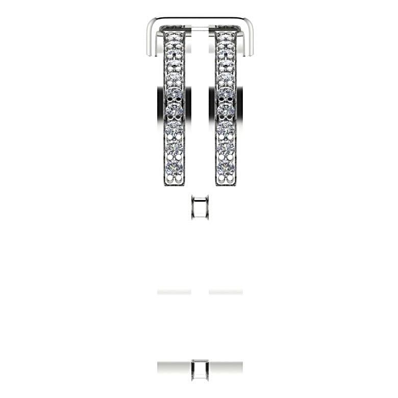 Double Band Diamond Semi-Eternity Ring 14K White Gold 0.15 cts - Thenetjeweler