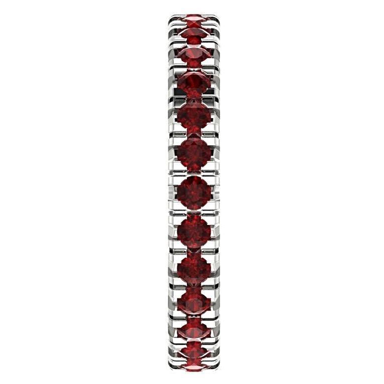 Garnet Gemstone Eternity Ring 14K White Gold - Thenetjeweler