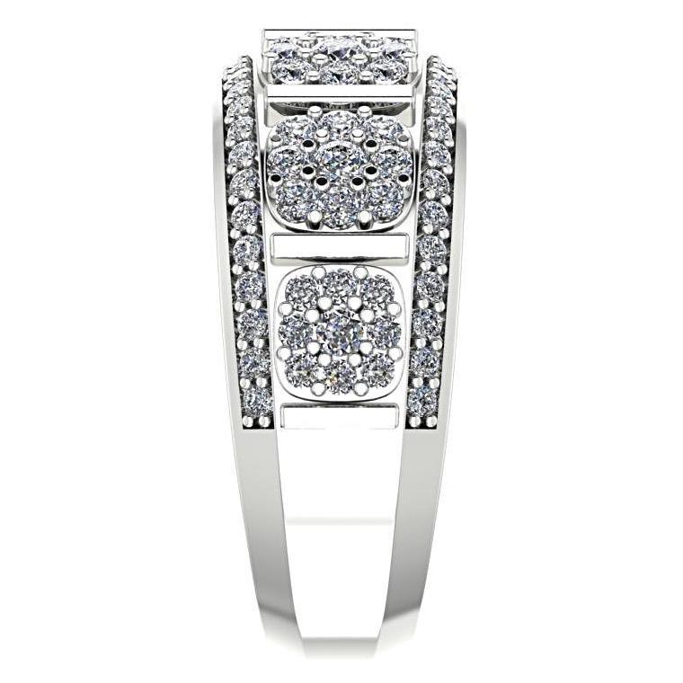 Flower Design Diamond Ring 14K White Gold - Thenetjeweler