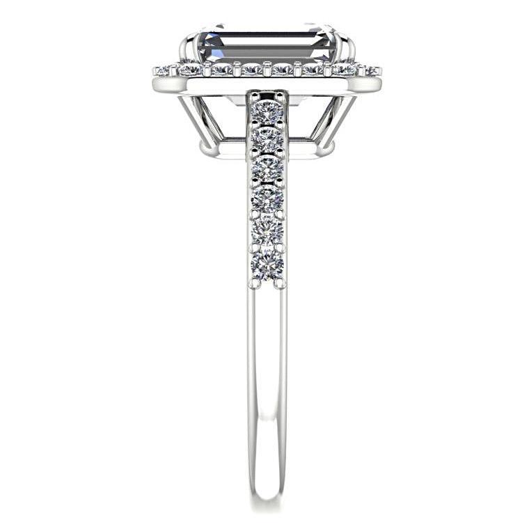 Emerald Halo Diamond Engagement Ring - Thenetjeweler