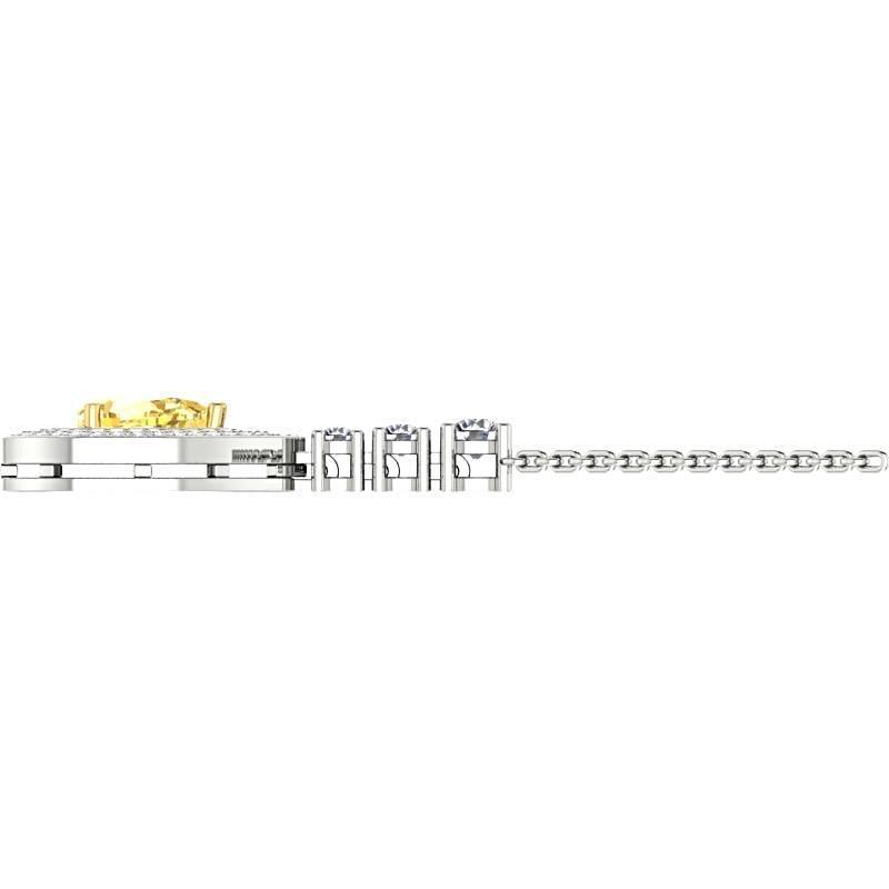 Pear Citrine Diamond Pendant Necklace 14K White Gold - Thenetjeweler