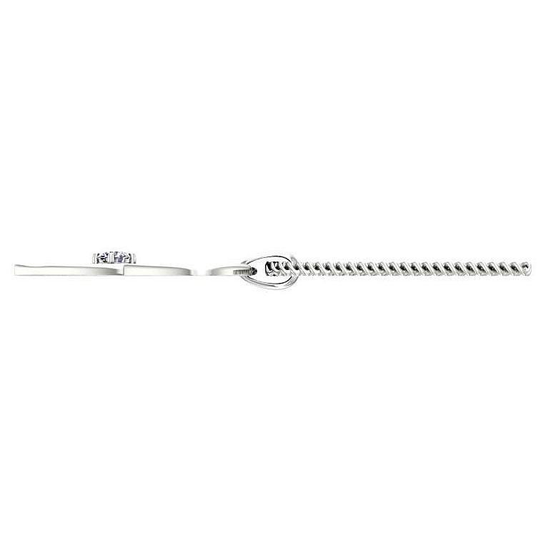 Heart Shaped Pendant Necklace with Diamond 14K White Gold - Thenetjeweler