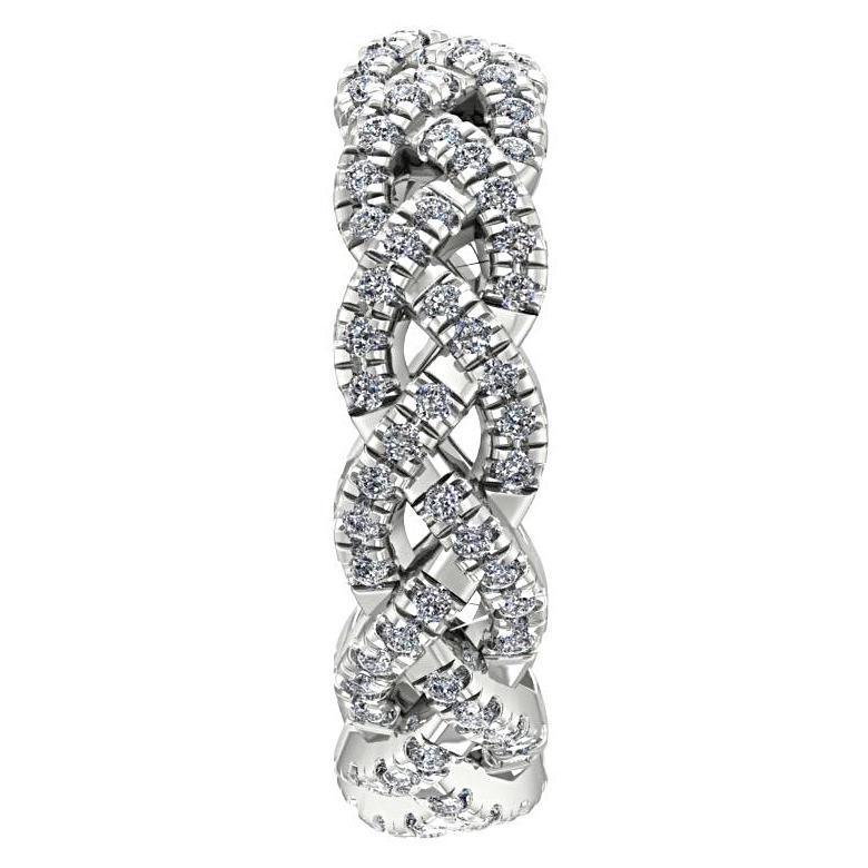 Diamond Twisted Band Ring Platinum - Thenetjeweler