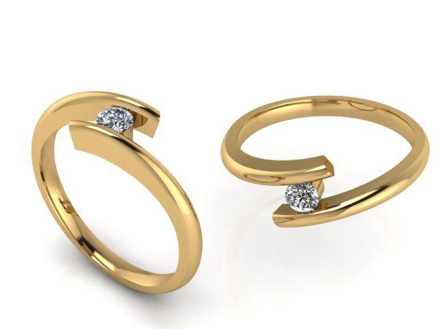 Tension Set Diamond Engagement Ring - Thenetjeweler