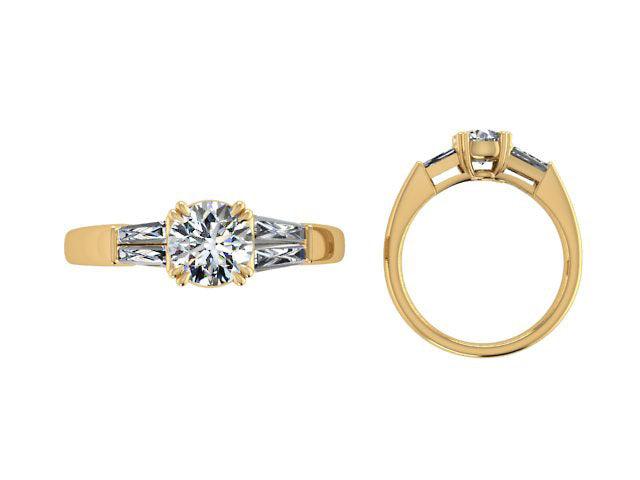 Tapered Baguette Diamond Engagement Ring - Thenetjeweler