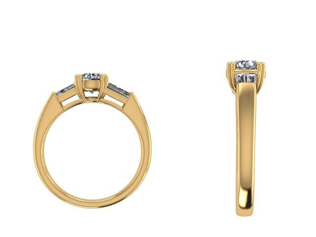 Tapered Baguette Diamond Engagement Ring - Thenetjeweler