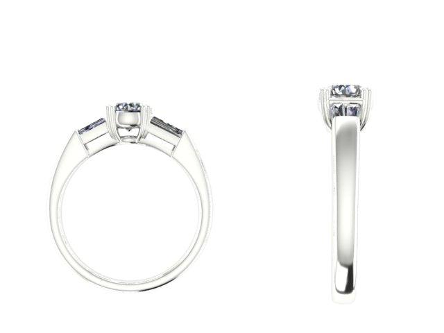 Tapered Baguette Diamond Engagement Ring - Thenetjeweler