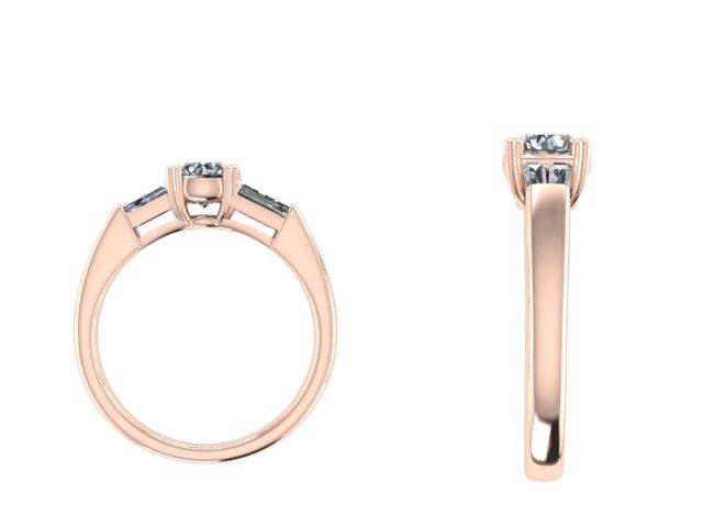 Tapered Baguette Diamond Engagement Ring - Thenetjeweler