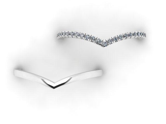 Diamond Stackable Chevron Rings V Shape - Thenetjeweler