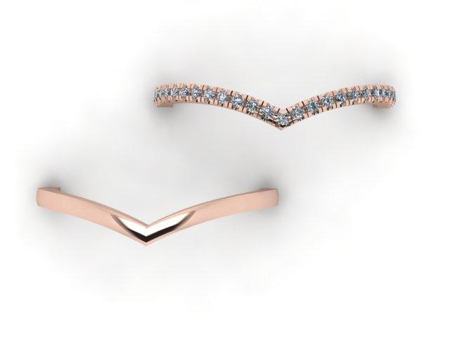 Diamond Stackable Chevron Rings V Shape - Thenetjeweler