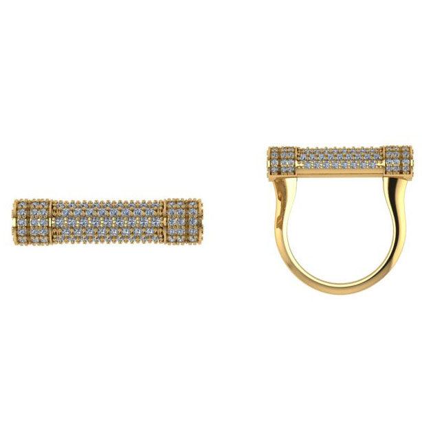 Diamond Bar Ring 14K Gold - Thenetjeweler