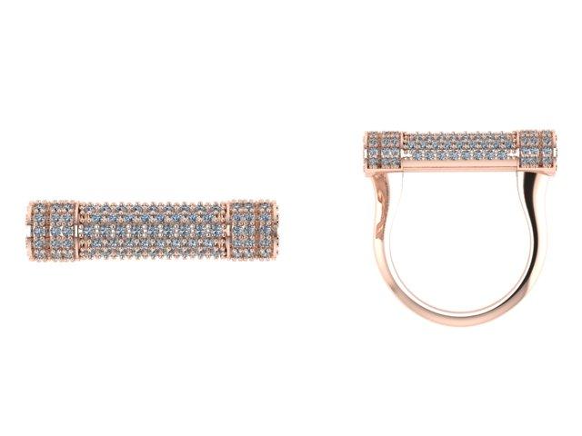 Diamond Bar Ring 14K Gold - Thenetjeweler