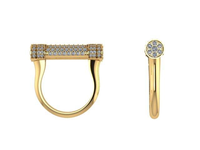 Diamond Bar Ring 14K Gold - Thenetjeweler