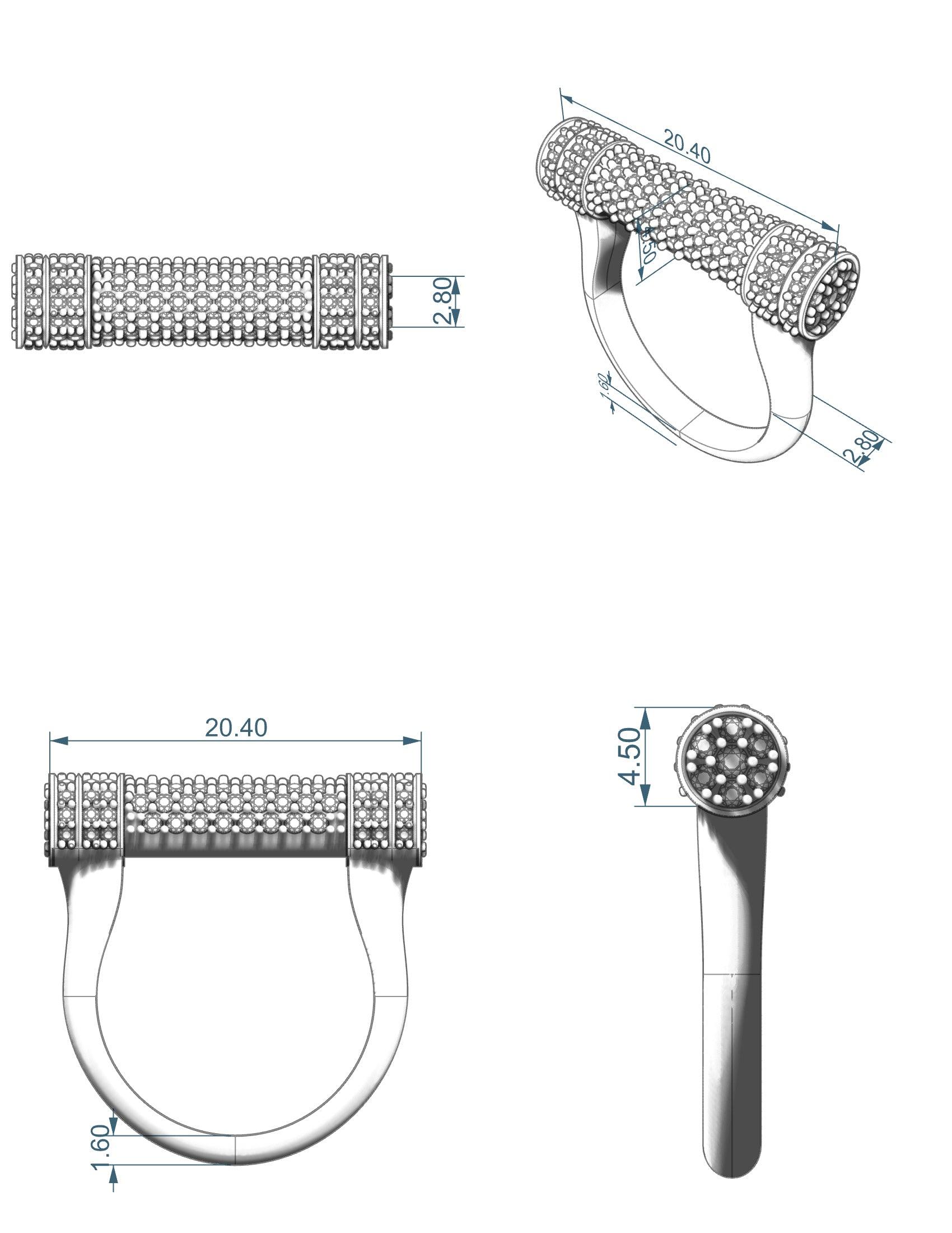 Diamond Bar Ring 14K Gold - Thenetjeweler