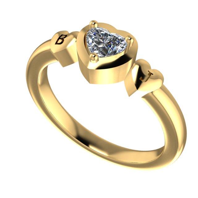 Diamond Heart Ring with Engraving - Thenetjeweler