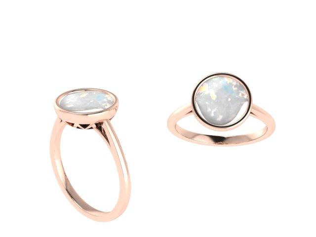 Opal Solitaire Ring 14k - Thenetjeweler
